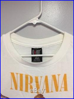 VTG 1993 Nirvana In Utero Concert Tour T Shirt Giant Tag Sz L/XL Grunge Cobain