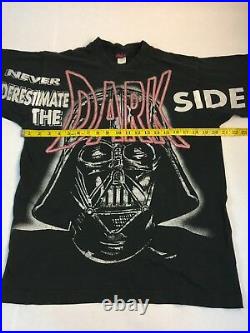 VTG 1997 Star Wars Darth Vader T-Shirt Mens M Never Dark Side All-over Print