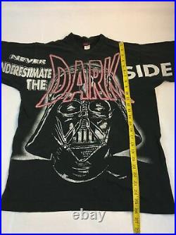 VTG 1997 Star Wars Darth Vader T-Shirt Mens M Never Dark Side All-over Print