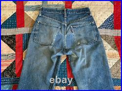 VTG 40's WWII Levis Big E 501xx Hidden Rivet Jerky Selvedge Denim Jeans 50's