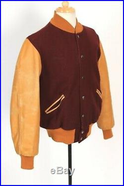 VTG 40s NELSON KNITTING MILLS Wool Leather Letterman Varsity Jacket USA Mens L
