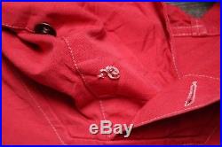 VTG 50s SWEDISH MILITARY RED COTTON ARMY PULLOVER SMOCK PARKA JACKET ANORAK M/L