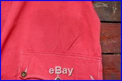 VTG 50s SWEDISH MILITARY RED COTTON ARMY PULLOVER SMOCK PARKA JACKET ANORAK M/L