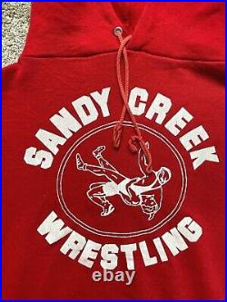 VTG 60s RUSSELL Sandy Creek Wrestling Hoodie Sweatshirt Rare Hanes Champion XL
