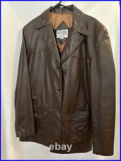 VTG 70s Remy Leather Western Style Coat Men's 42L