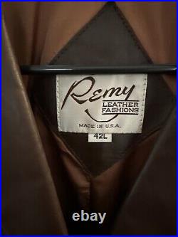 VTG 70s Remy Leather Western Style Coat Men's 42L