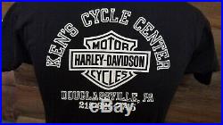 VTG 80s 3D Emblem Harley Davidson Homes where my harley is 50/50 T-Shirt size L
