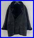 VTG 80s Andrew Marc Black Leather Shearling Lined Winter Overcoat Mens L XL