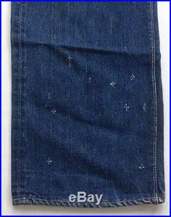 VTG BIG E Red Line LEVI'S 501 Hidden Copper Rivets Dark Denim Jeans 32 x 32