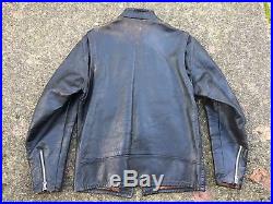 VTG Beck 666 Black Leather Cafe Racer Jacket sz 42 Buco J100 Steerhide Horsehide