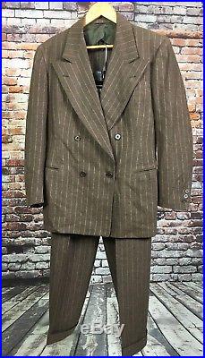 VTG Clarks Men’s Pinstripe Two Piece Suit Clothes Everywhere Brown 1940s-50s