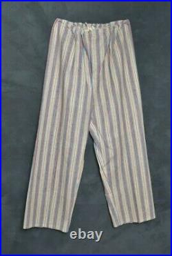 VTG FRENCH FLANNEL Men M PAJAMAS SUIT SHIRT PANT Workwear Chore Hobo SELVAGE
