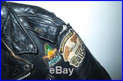 VTG Hells Angels  Heavy Leather Biker Jacket by LESCO, Sz 50