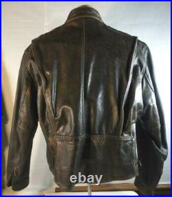 VTG Leather Biker Jacket, Large withmetal Zippers on sleeves, sides, front