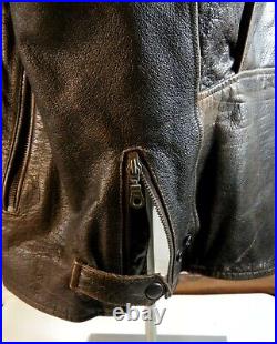 VTG Leather Biker Jacket, Large withmetal Zippers on sleeves, sides, front
