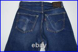 VTG Levis 501 Big E Selvedge Jeans Leather Patch Hidden Rivets 1950s Sz 30 x 28