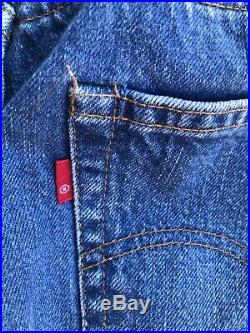 VTG Levis 501 Redline Selvedge Chain Stitch #6 Indigo Jeans 32x29 No Big E