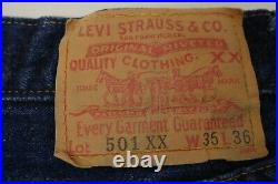 VTG Levis 501 Redline Selvedge Jeans Big E 1955 LVC From 1990's Size 34 x 32