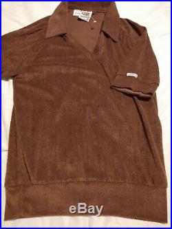 VTG NEW NOS 60s 70s Men SZ M Kennington CIGAR LOUNGE Terry Cloth v-neck Shirt