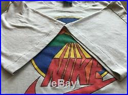 VTG Nike 80s Blue Tag Swoosh Rainbow Sunset Mountain T Shirt Men's Large Rare