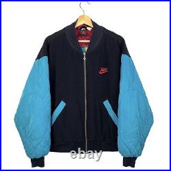 VTG Nike Air Jordan Wool Bomber Varsity Quilted Jacket 1990s 90s Swoosh Size XL