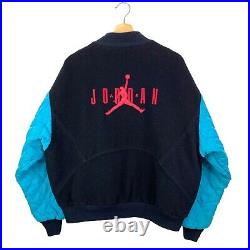 VTG Nike Air Jordan Wool Bomber Varsity Quilted Jacket 1990s 90s Swoosh Size XL