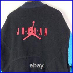 VTG Nike Air Jordan Wool Bomber Varsity Quilted Jacket 1990s 90s Swoosh Size XL