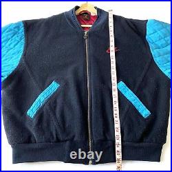 VTG Nike Air Jordan Wool Bomber Varsity Quilted Jacket 1990s 90s Swoosh Size XL