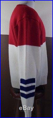VTG Ralph Lauren Polo Sweater Red/White/Blue Polo Suicide Ski Patch Wool XL