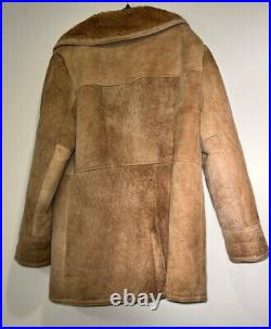VTG Sherling Sherpa Lined Suede Coat Made IN The USA Size 40 Mans Jacket