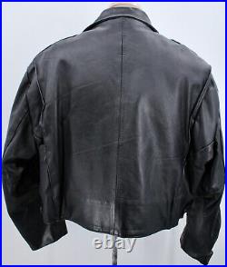 VTG Taylor's Men's Black Motorcycle Cop Leather Jacket Sz 46 XL Police Biker