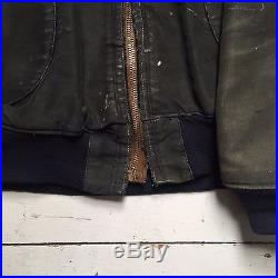 V RARE WW2 WWII USN NAVY DECK (ZIP) JACKET CONTRACT NXs 6463 SIZE 42 VINTAGE VTG