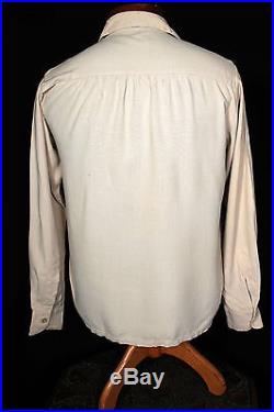 Very Rare Collectible 1940's Rayon Gabardine Shirt With Western Scene Sz Small+