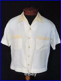 Very Rare Vintage 1950's Yellow Rayon Gabardine Shirt Jac Size Medium