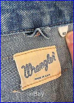 Very Rare Vintage 1960s Zip-Thru Wrangler 24MJZ Denim Jacket Size 40
