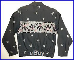 Very Rare Vintage 50s Gabardine Thunderbird Pattern Hollywood Rockabilly Jacket