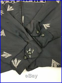 Very Rare Vintage 50s Gabardine Thunderbird Pattern Hollywood Rockabilly Jacket