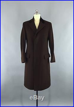 Vintage 1910s 1920s Brown Wool Men’s Chesterfield Coat by BeeKay St. Louis