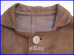Vintage 1920s 1930s Suede Leather A-1 Aviator Motorcycle Jacket Size MEDIUM