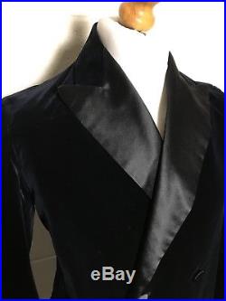 Vintage 1920s Silk Velvet Harrods Smoking Jacket Size 38 40