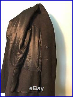 Vintage 1930's 1940's bespoke overcoat charcoal grey overcoat size 38