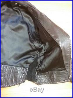 Vintage 1930s 1940s motorcycle police leather jacket coat USA horsehide lined