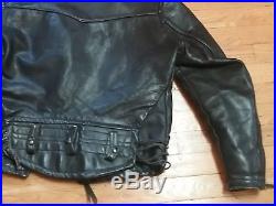Vintage 1930s 1940s motorcycle police leather jacket coat USA horsehide lined
