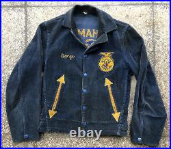 Vintage 1930s 40s FFA Embroidered Jacket Gorham Maine Universal Uniform Snap Vtg