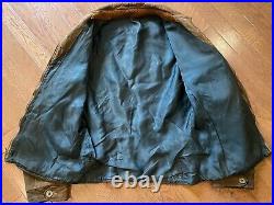 Vintage 1930s-40s Nubuck Leather Jacket Belt Back Side Buckle Size 38