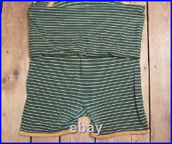 Vintage 1930s Black/Orange Striped Wool Knit Swimsuit Antique Bathing Suit Beach