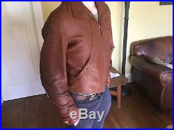 Vintage 1930s Californian Leather Jacket Buckle Back Talon Sunburst Zipper