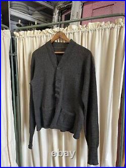 Vintage 1930s Charcoal / Salt and Pepper Wool Knit Cardigan