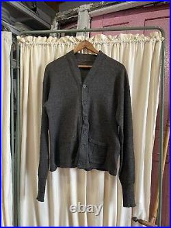 Vintage 1930s Charcoal / Salt and Pepper Wool Knit Cardigan