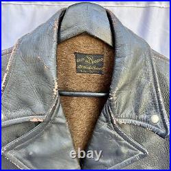 Vintage 1930s Leather Horsehide Motorcycle Jacket Quality Talon